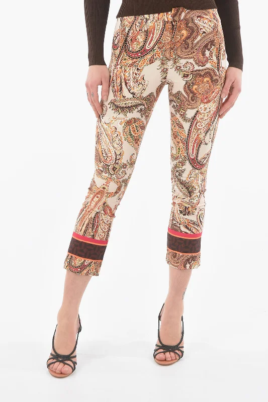 Luciah Paisley Patterned SAMARCANDA Cropped Pants 38 Italian size Lightweight Jogger Pants