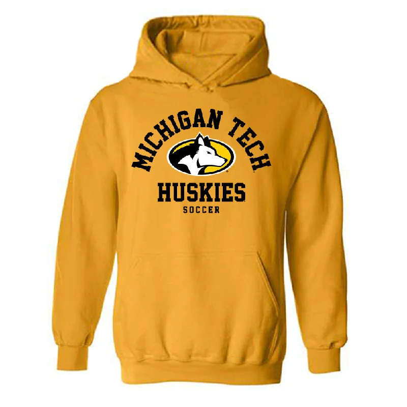 Michigan Tech - NCAA Women's Soccer : Gabrielle Klein - Classic Shersey Hooded Sweatshirt Hoodie with Contrast Stitching Detailed Premium