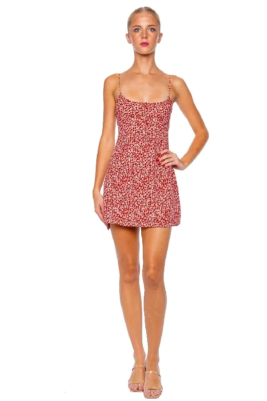 Pau Peony Garnet Gathered Mini Dress Classic Striped Mini Dress