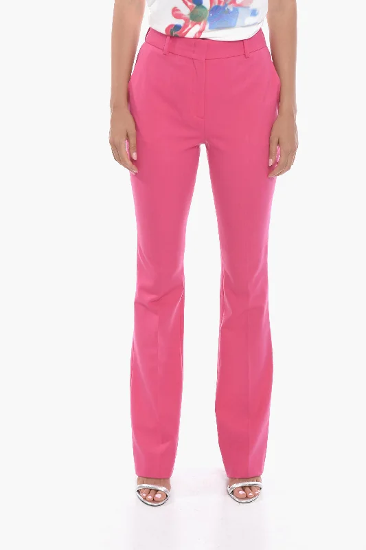 Ermanno Scervino Wool Blend Bootcut Pants with Hidden Closure 42 Italian size Trendy Palazzo Pants
