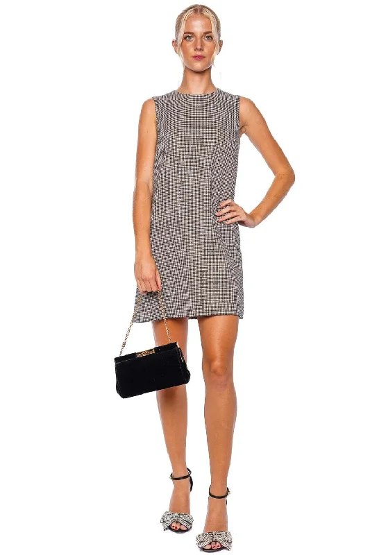 Check Tartan Sleeveless Mini Dress Comfortable Polka Dot Mini Dress