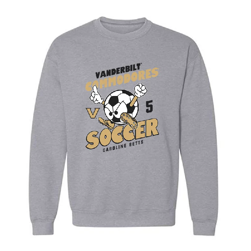 Vanderbilt - NCAA Women's Soccer : Caroline Betts - Classic Fashion Shersey Crewneck Sweatshirt Hoodie with Tied Waist Feminine Flattering