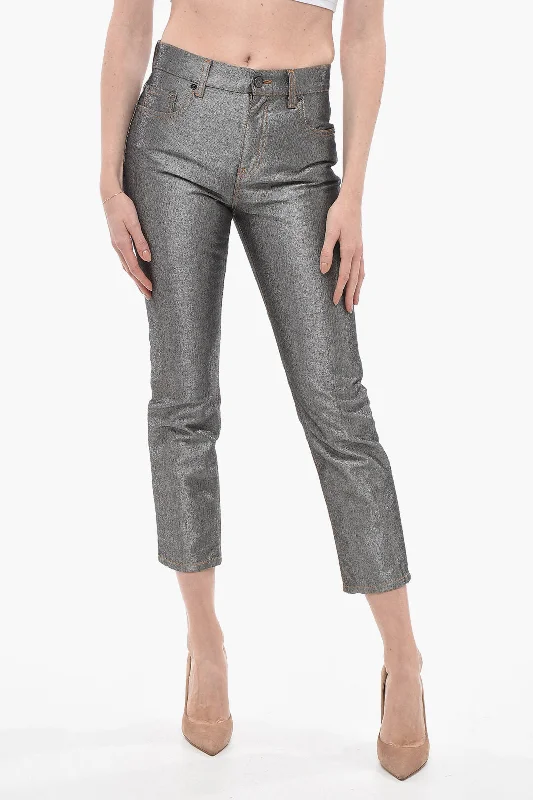 Missoni 5 Pocket Lurex Pants with Iconic Detail 40 Italian size Trendy Work Pants