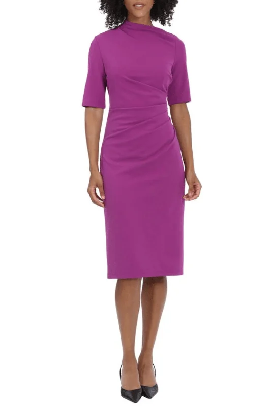 Maggy London G5230M - Asymmetrical Neck Dress Tunics Formal black