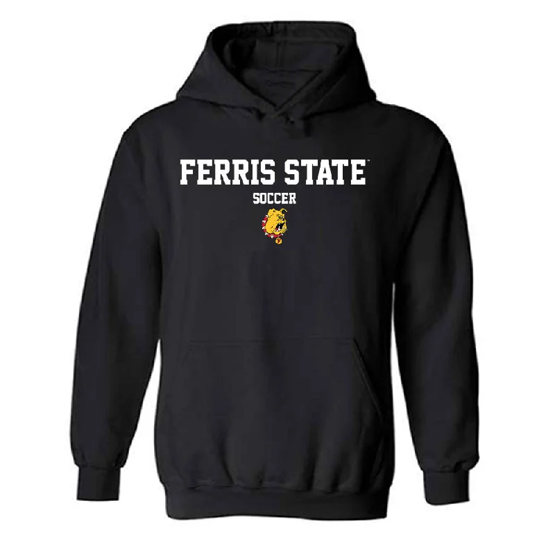 Ferris State - NCAA Women's Soccer : Bella Vallone - Classic Shersey Hooded Sweatshirt Hoodie with Embroidery Detailed Premium