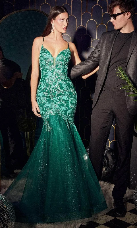 Cinderella Divine CB112 - Butterfly-Accented Trumpet Silhouette Prom Dress Tunics New arrival