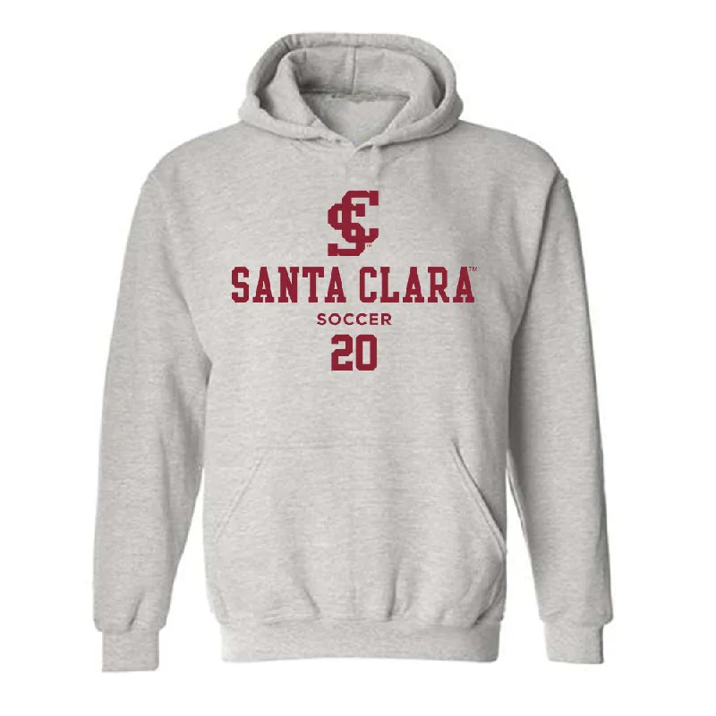 SCU - NCAA Women's Soccer : Tessa Ferguson - Classic Fashion Shersey Hooded Sweatshirt Hoodie with Typography Text Message