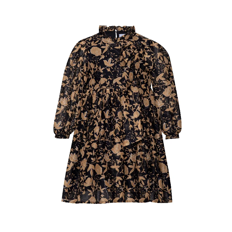 Chiffon Dress-Snowbell Black Tunics Hiking breathable