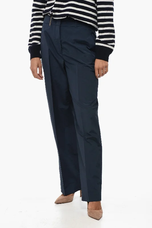 Peserico Cotton Blend Chinos Pants with Hidden Buttoning 44 Italian size Chic Black Leggings