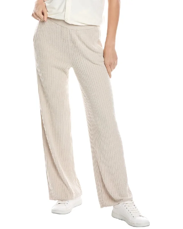 Barefoot Dreams Cozychic Ultra Lite Rib Rolled Edge Pant Chic Checkered Pants
