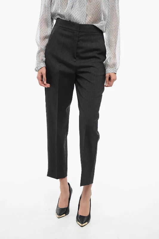 Chloe Front-pleated Pants with Hopsack Motif 40 Italian size Trendy Printed Pants