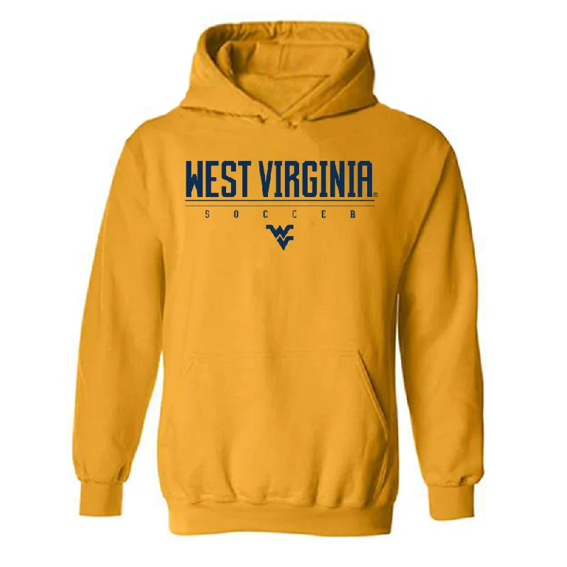West Virginia - NCAA Women's Soccer : Ajanae Respass - Classic Shersey Hooded Sweatshirt Hoodie with Monochrome Minimalist Simple