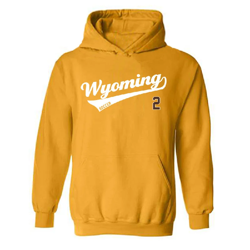 Wyoming - NCAA Women's Soccer : Kiley Ballek - Hooded Sweatshirt Hoodie with V-Neck Classic Versatile