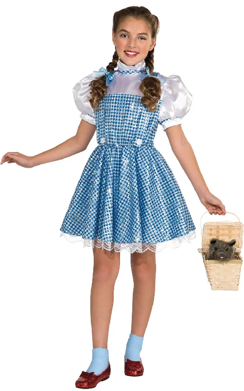 Girls Wizard of Oz Deluxe Sequin Dorothy Costume Character Fancy Dress Tunics Versatile functional