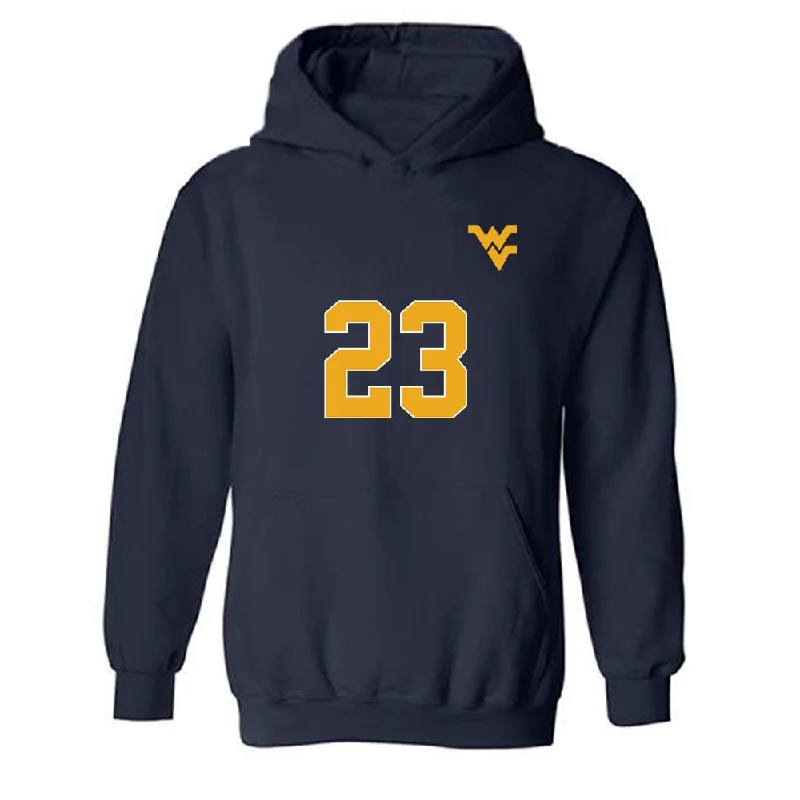 West Virginia - NCAA Women's Soccer : Taylor Allen - Replica Shersey Hooded Sweatshirt Hoodie with Slim Fit Tailored Modern
