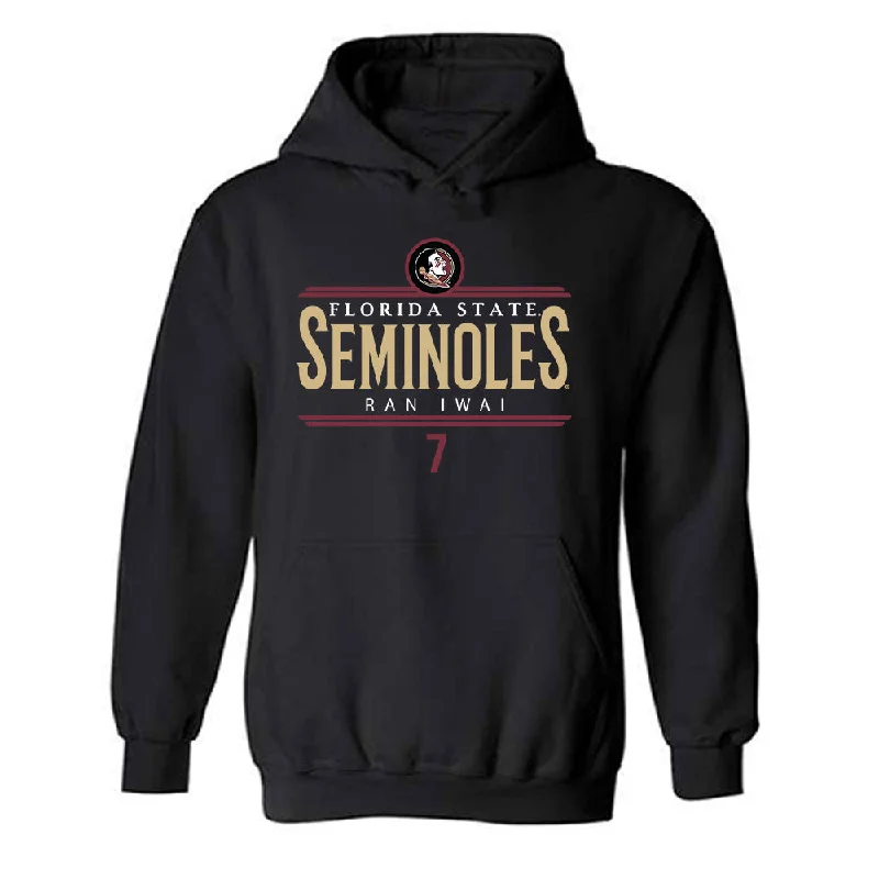 FSU - NCAA Women's Soccer : Ran Iwai - Classic Fashion Shersey Hooded Sweatshirt Hoodie with Hem Raw Edge Edgy Unfinished