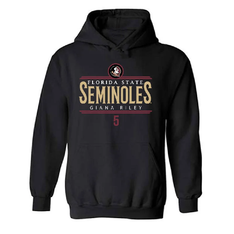 FSU - NCAA Women's Soccer : Giana Riley - Classic Fashion Shersey Hooded Sweatshirt Hoodie with Hem Frayed Vintage Worn