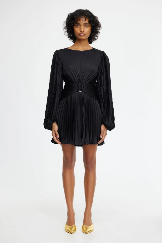 Norseman Mini Dress in Black Trendy Tie-Dye Mini Dress