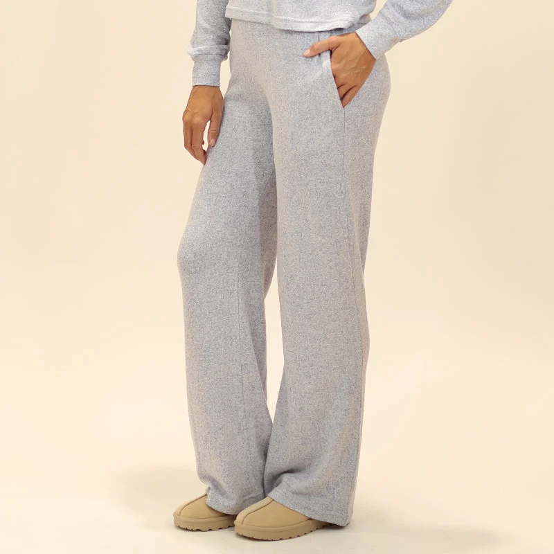Wide Leg Hacci Lounge Pants Cozy Maternity Pants