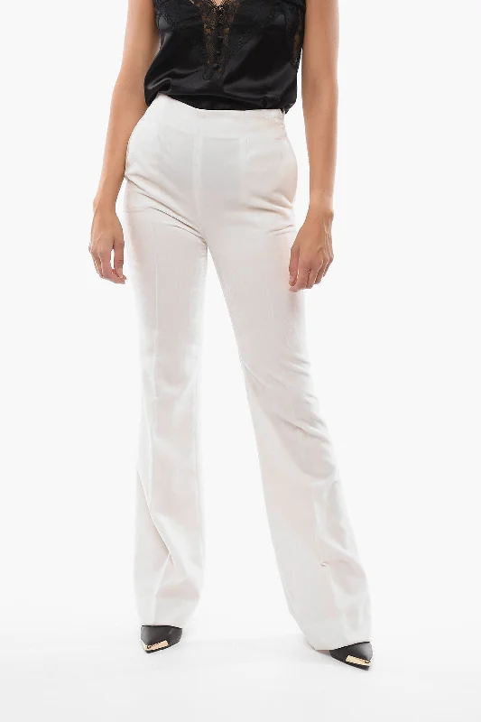 Ermanno Scervino Chenille Palazzo Pants with Side Zip 38 Italian size Formal Dress Pants