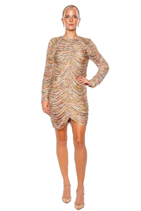 Pavilion Rouleau Long Sleeve Mini Dress Stylish Floral Print Mini Dress