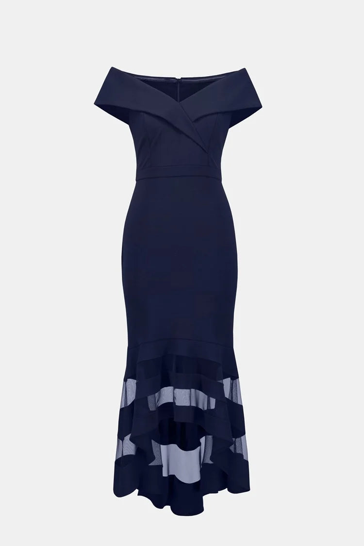 Scuba Crepe Trumpet Dress Tunics Chic fashionable