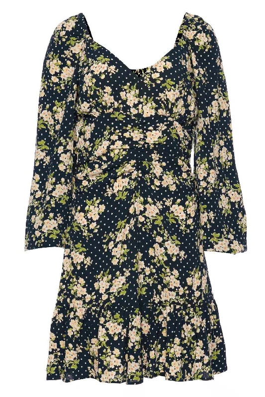 New York Blossom Gathered Mini Dress Comfortable Ruffle Mini Dress