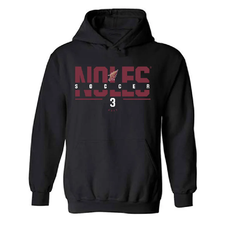 FSU - NCAA Women's Soccer : Taylor Huff - Classic Fashion Shersey Hooded Sweatshirt Hoodie with Hem Fringe Bohemian Relaxed