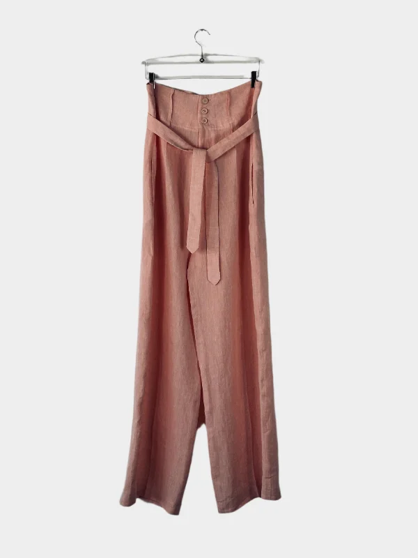 Linen Pant With Band On Waist Lightweight Jogger Pants