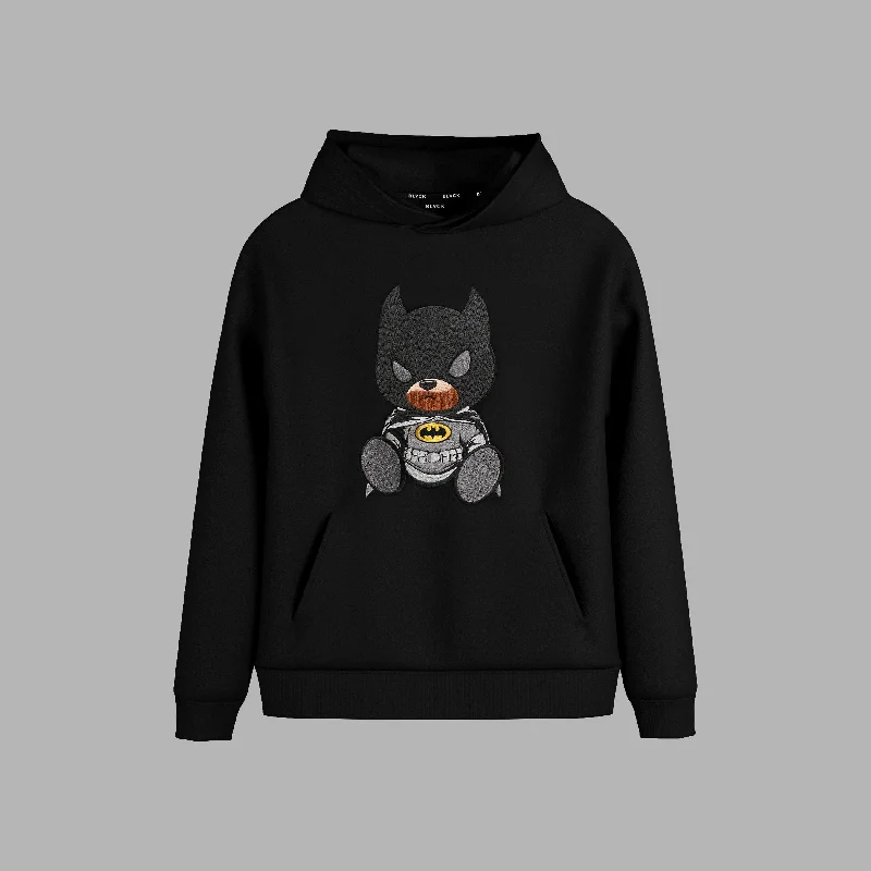 Batman x Blvck Teddy Hoodie Hoodie with Emblem Brand Identity