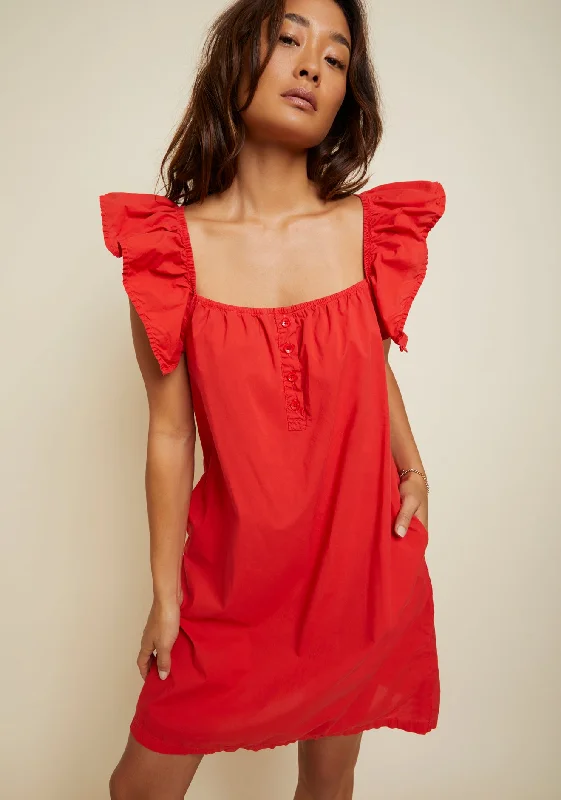 Ophelia A-Line Ruffle Min Dress Tunics Print Colorful