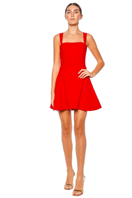 Sadie Fiery Red Sleeveless Mini Dress Elegant Lace Mini Dress