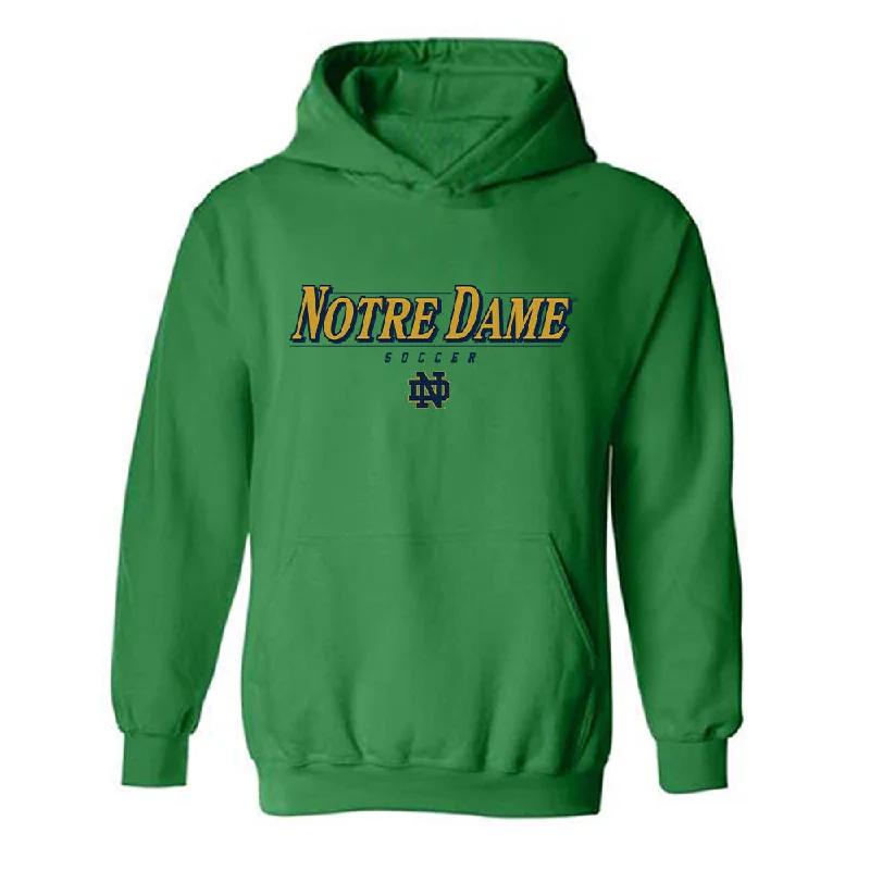Notre Dame - NCAA Women's Soccer : Sonoma Kasica - Classic Shersey Hooded Sweatshirt Hoodie with Hem Applique Textured Unique