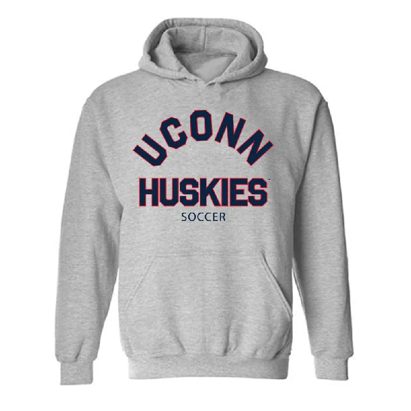 UConn - NCAA Women's Soccer : Naia Ocio Sanchez - Classic Shersey Hooded Sweatshirt Hoodie with Stripes Bold Sporty