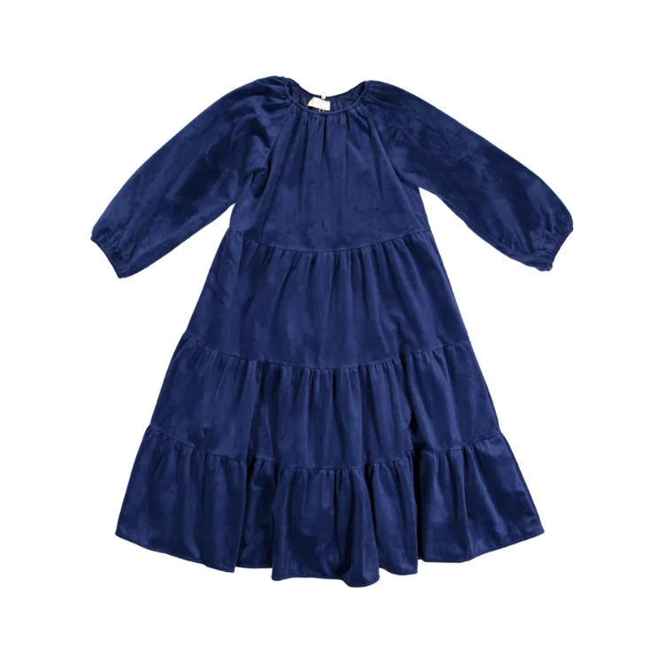 32134-DRESS-NAVY VELVET Tunics Chinos classic