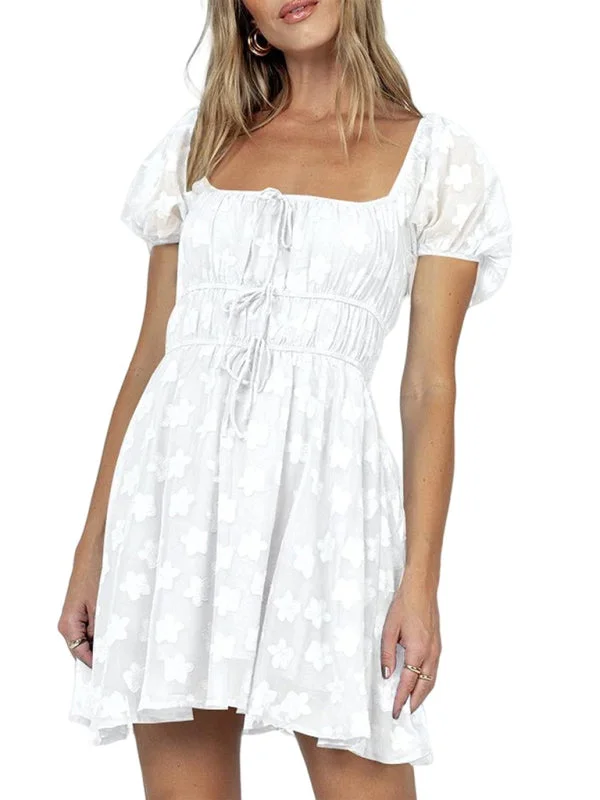 Blue Zone Planet | sweet and romantic floral dress Tunics Satin smooth