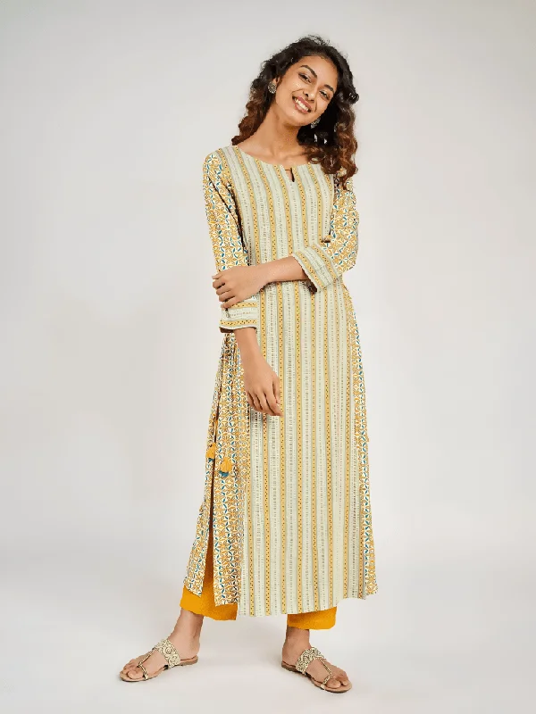 Aastha Fashion Women's Printed Rayon Multicolor Kurti With Pant By Srf Jaipur Casual Plaid Pants