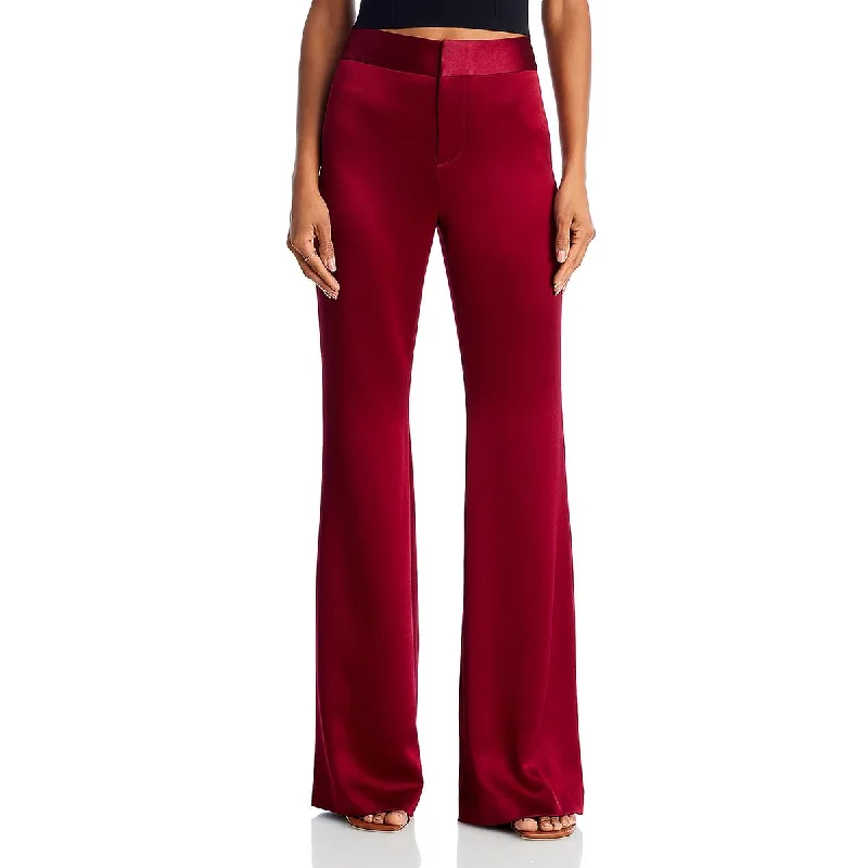 Denny Womens Satin Slim Boot Dress Pants Cozy Jogger Leggings