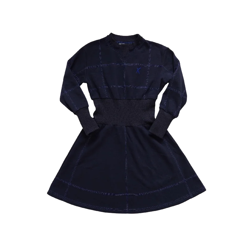 HK445-NAVY STITCHED DRESS Tunics Bestseller popular