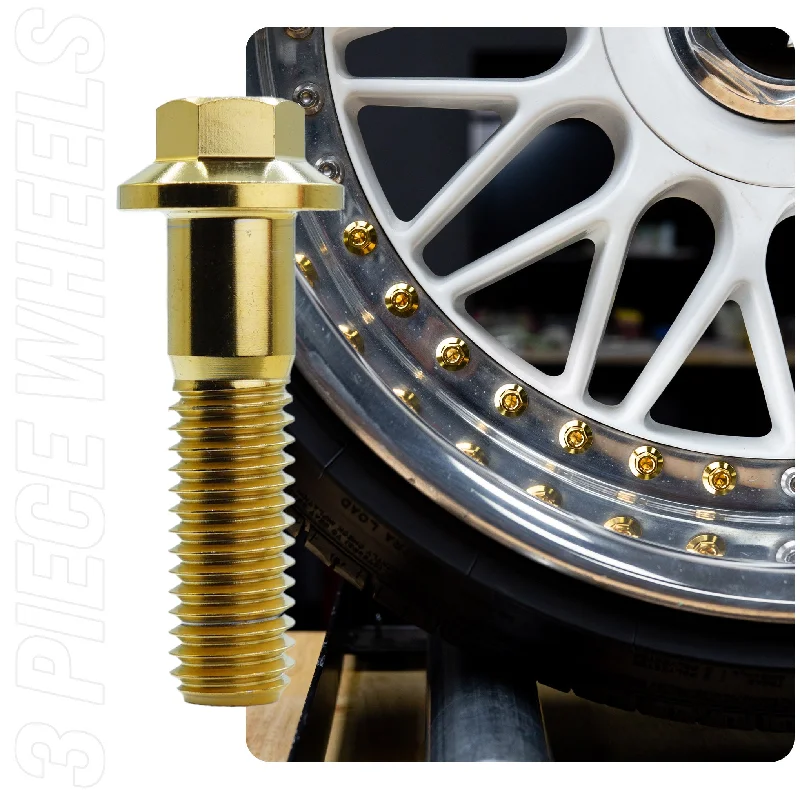 Dress Up Bolts Titanium Three Piece Wheel Bolts - M8 x 32mm Tunics Business professional