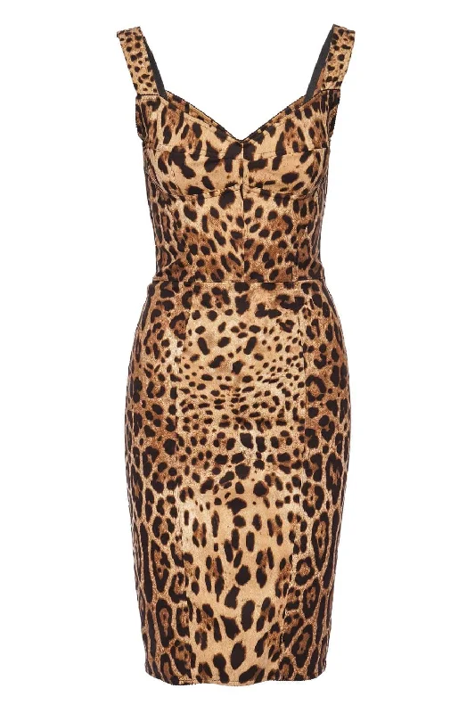 Leopard Bustier Silk Blend Mini Dress Stylish Summer Mini Dress