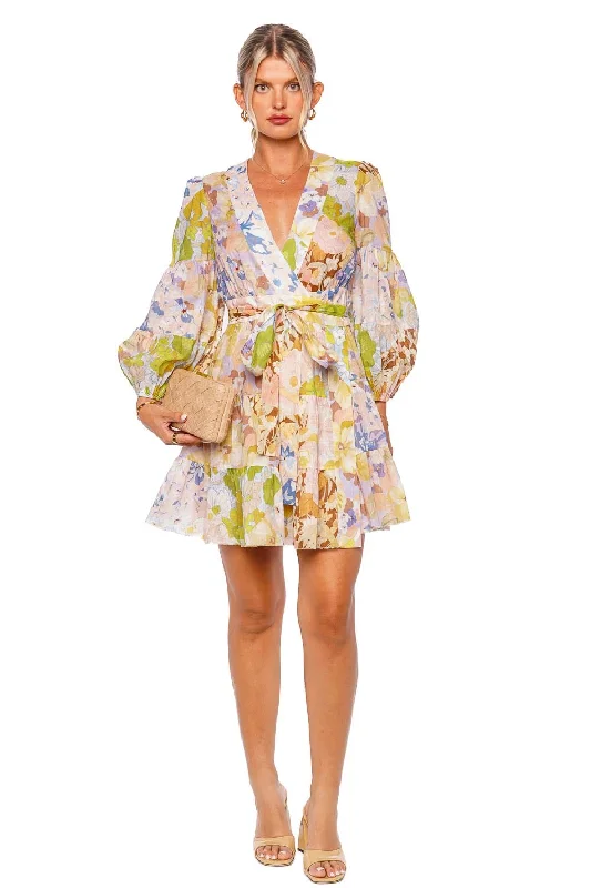 Pop Wrap Patch Floral Mini Dress Cozy T-Shirt Mini Dress