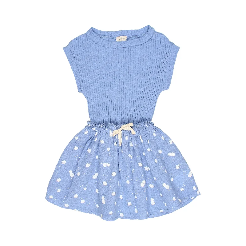 7854.APPLE COMBI DRESS-BLUETTE Tunics Spring floral