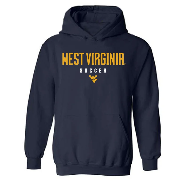 West Virginia - NCAA Women's Soccer : Taylor White - Classic Shersey Hooded Sweatshirt Hoodie with Distressed Vintage Worn