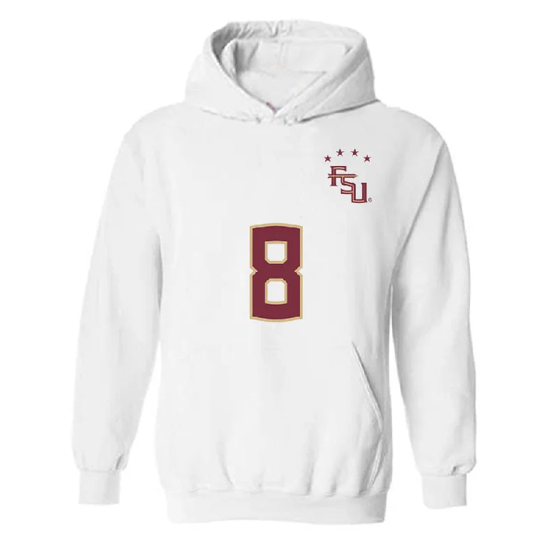 FSU - NCAA Women's Soccer : Mariangela Jimenez - Replica Shersey Hooded Sweatshirt Hoodie with Hem Elastic Stretchable Comfortable