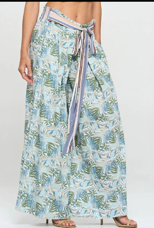 Solid ruffle Palazzo pants Casual Track Pants