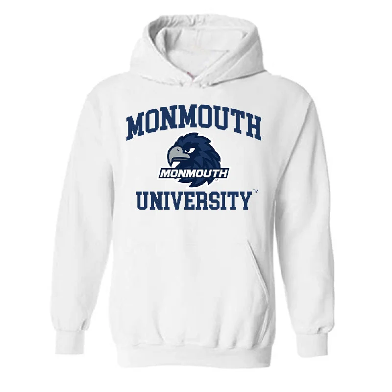 Monmouth - NCAA Women's Soccer : Maddison Perna - Classic Fashion Shersey Hooded Sweatshirt Hoodie with Hem Frayed Vintage Worn