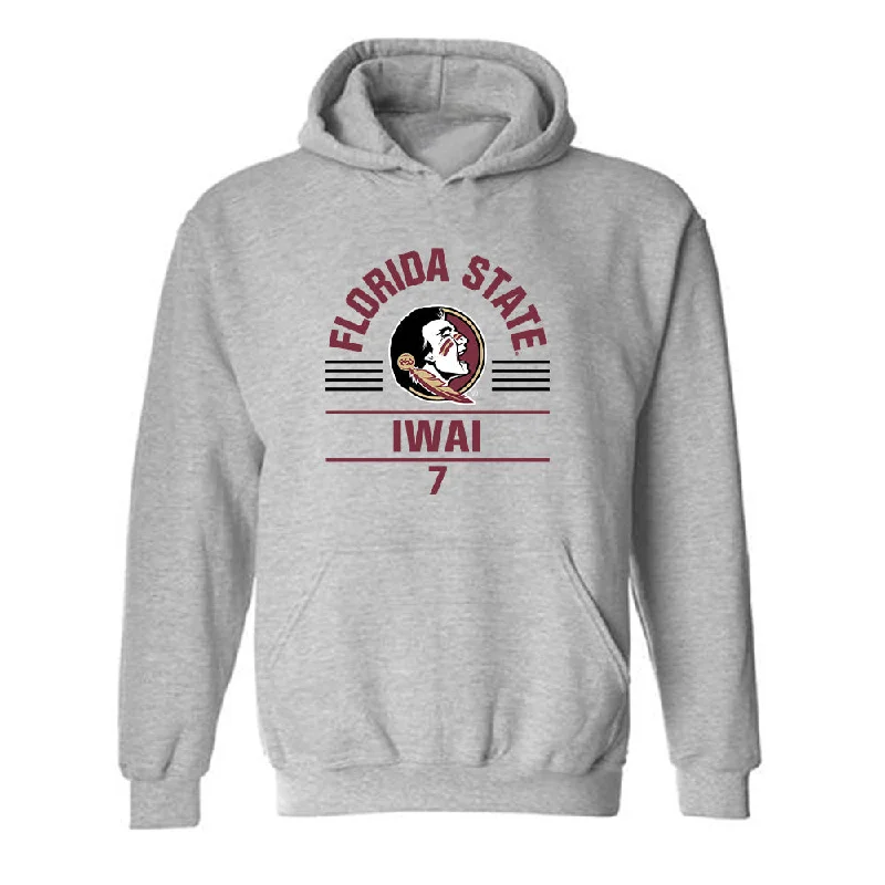 FSU - NCAA Women's Soccer : Ran Iwai - Classic Fashion Shersey Hooded Sweatshirt Hoodie with Hem Contrast Bold Stylish