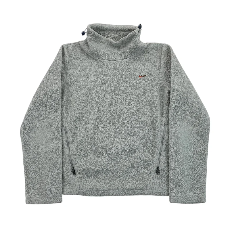 Nike 00s Sherpa Fleece Sweatshirt - Women/S Hoodie with Drop Shoulder Relaxed Streetwear
