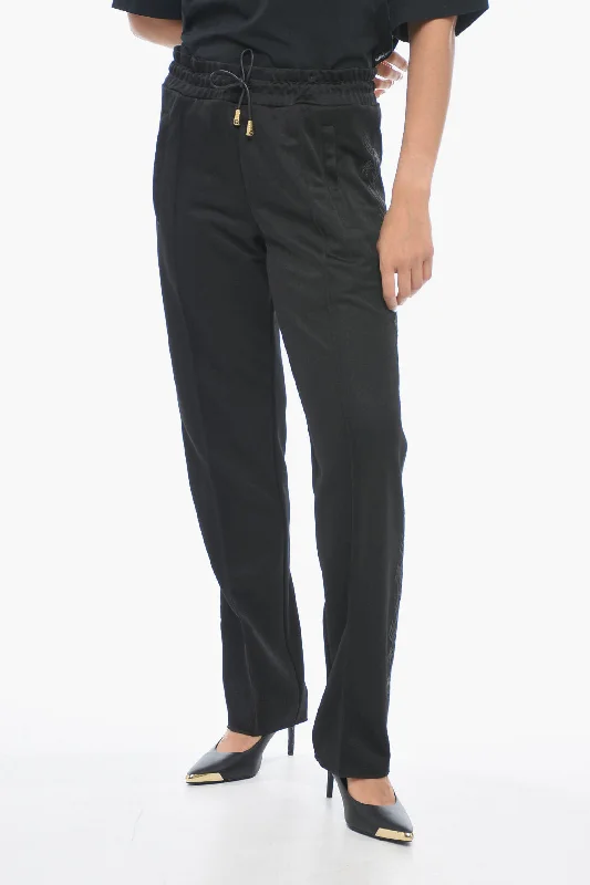 Palm Angels Cotton Track Pants with Lurex Embroideries M Standard size Soft Cotton Pants